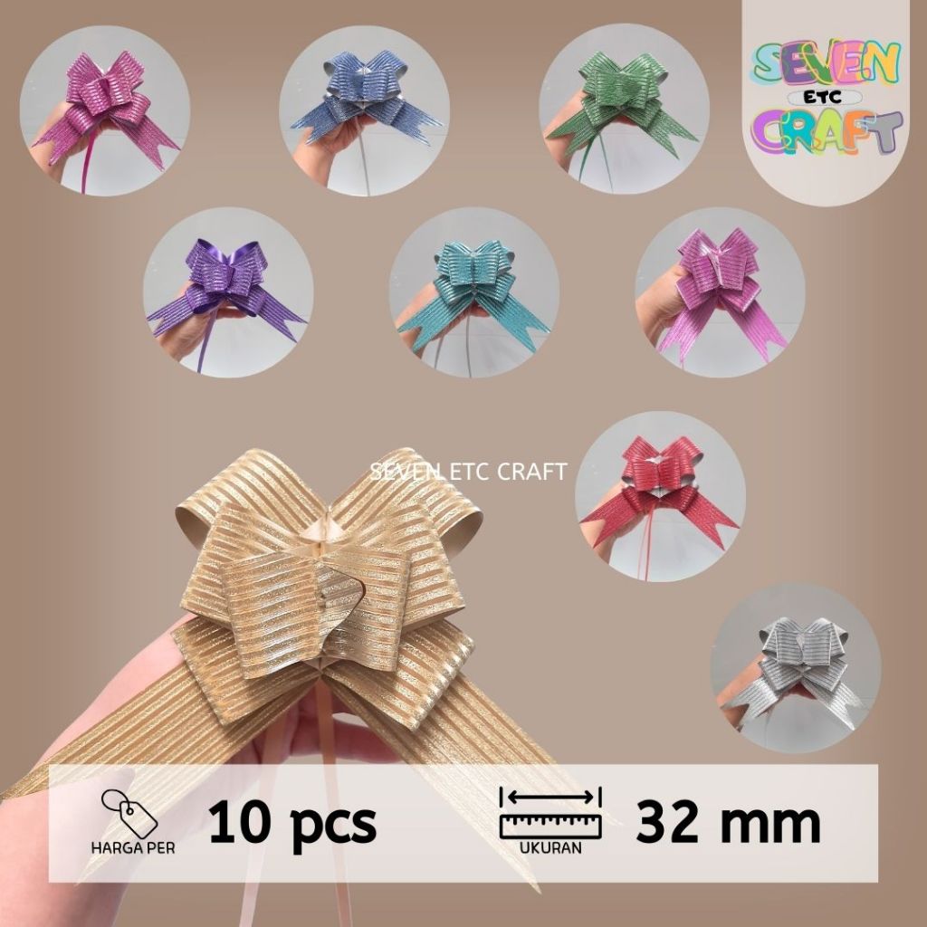 

Pita Tarik Serut Garis Glitter 32 mm 10 pcs
