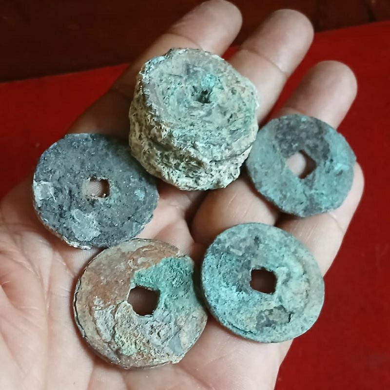 Koleksi Temuan Ar.tefak Koin KUNO Gobog Besar Dempel Temuan Galian Tanah