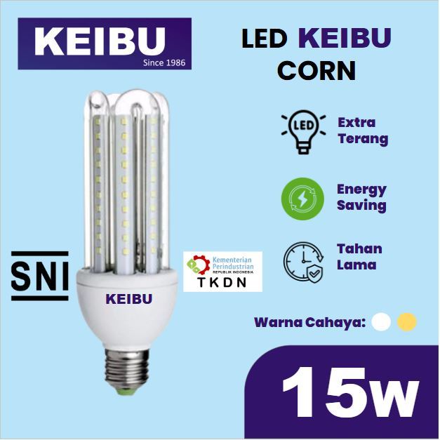 Lampu KEIBU LED Corn 15watt (15W) Cahaya Putih & Cahaya Kuning