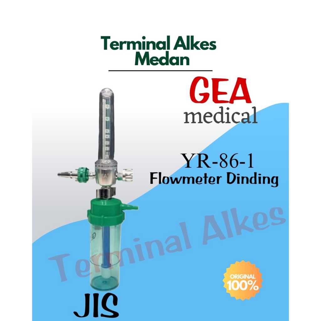 REGULATOR OKSIGEN DINDING/ FLOWMETER OKSIGEN JIS YR 861  GEA + Masker Oksigen Dewasa