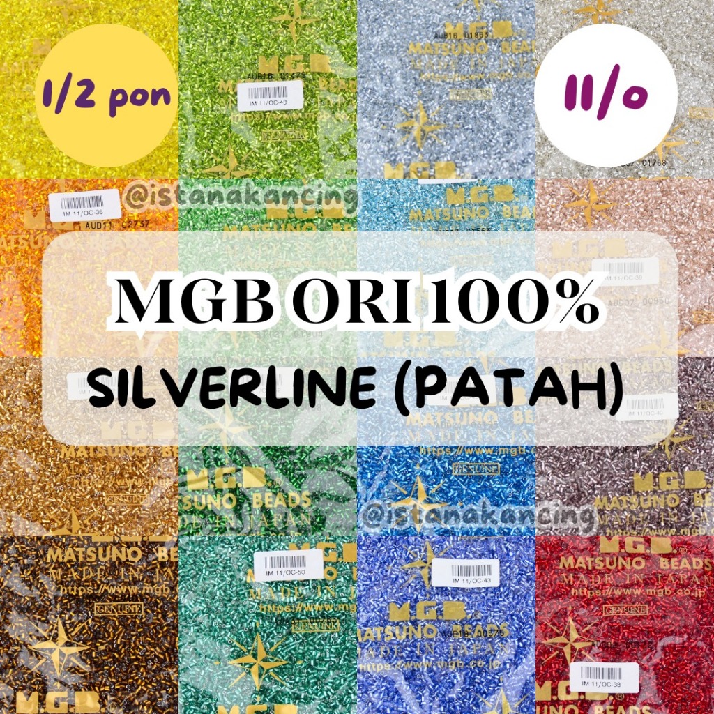 MGB Payet Silverline ORI Bambu Patah 1/2PON | Payet Mote Manik Jepang Asli Matsuno Glass Beads Grosi