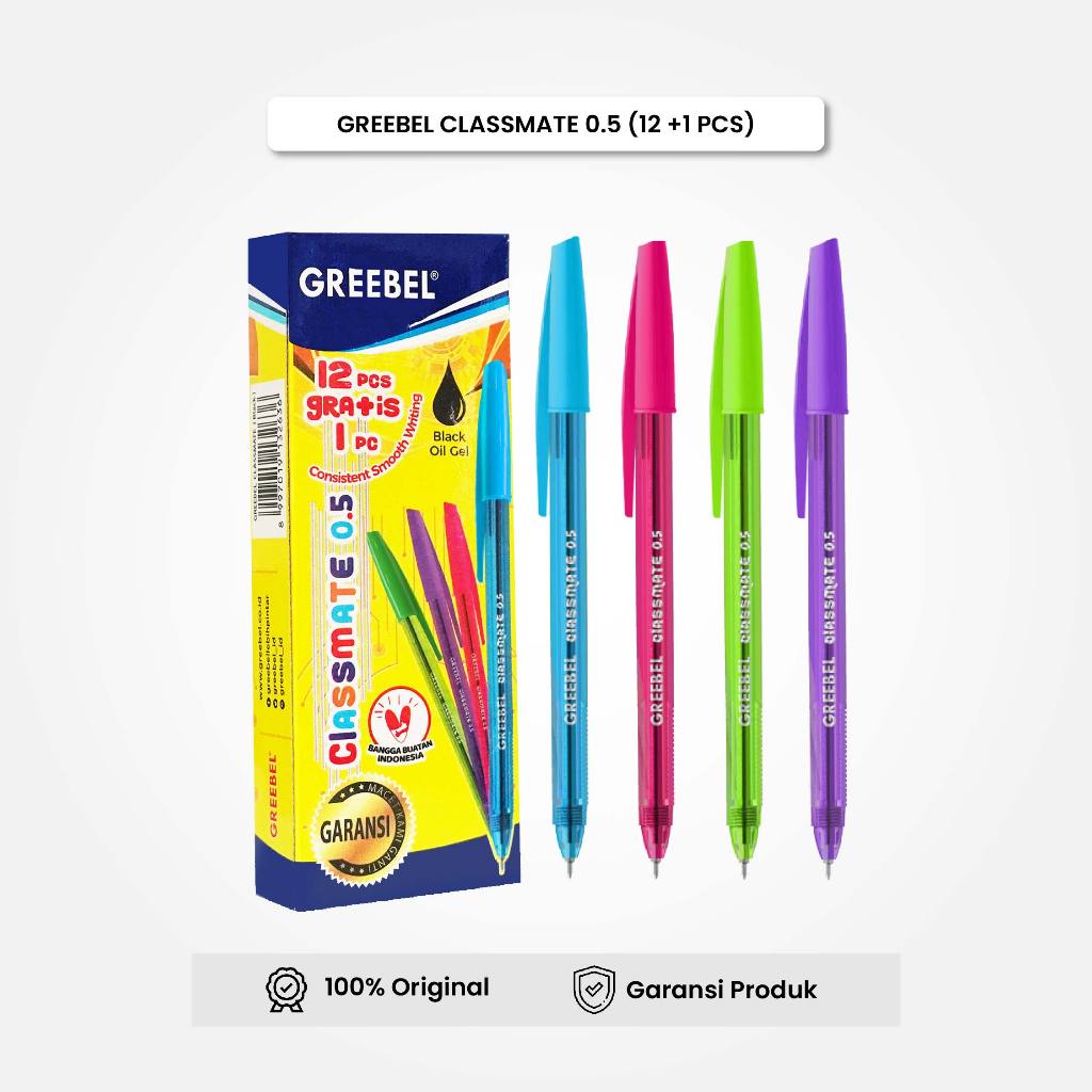 

Bolpen Pulpen Greebel / Classmate Hitam 0.5 / Ballpen Ballpoint Pena Gel
