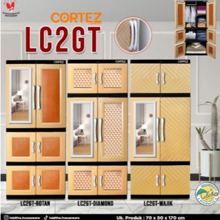 Lemari Tabitha Cortez KK LC2GT motif Rotan / Diamond / Wajik / - lemari susun plastik
