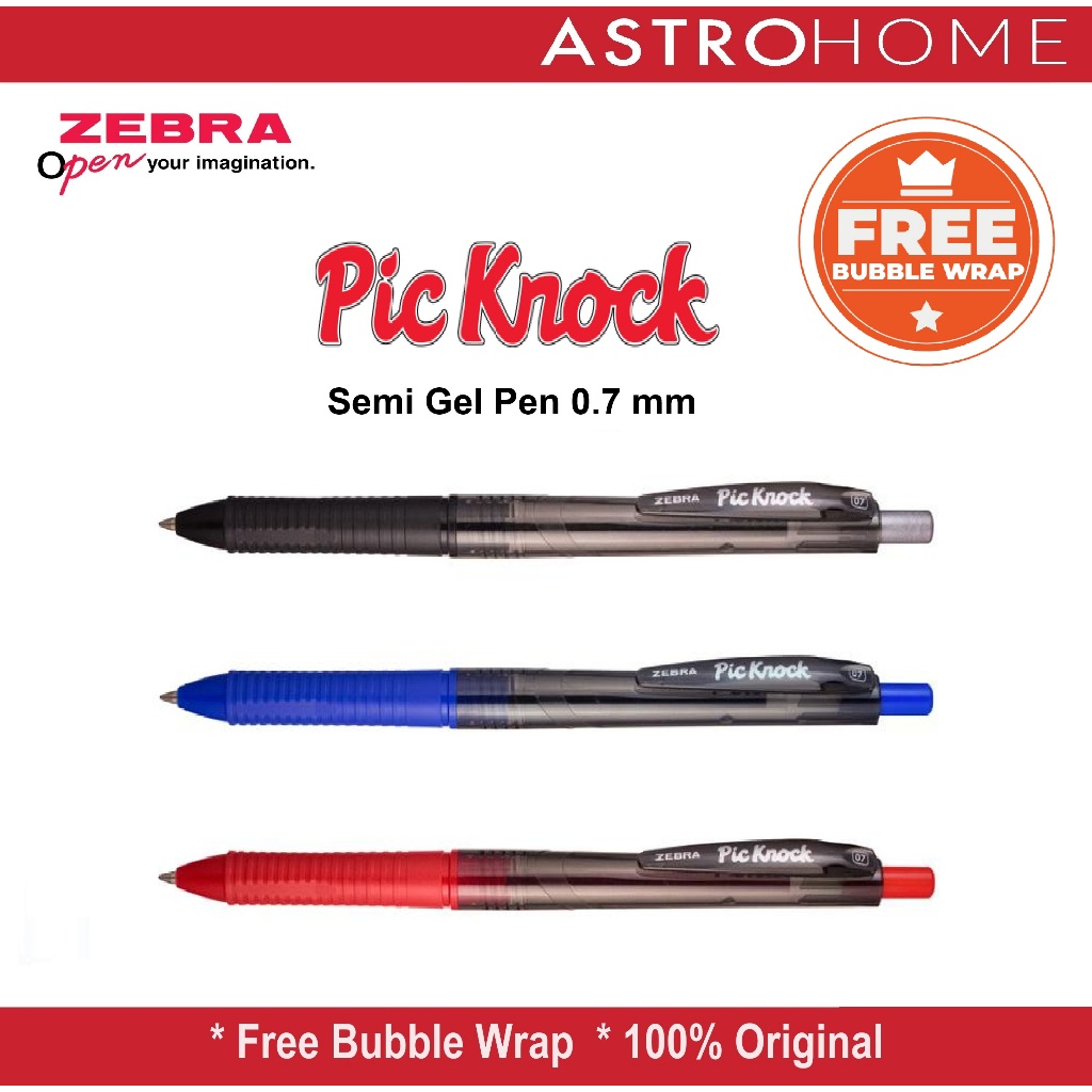 

Pulpen Cetek Ballpoint Bolpoin Pen Zebra Piccolo Pic Knock Semi Gel Ink Ballpen 0.7 mm