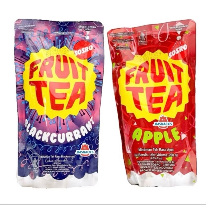 

Fruit tea , ada 2 varian rasa aple dan blackcurrent