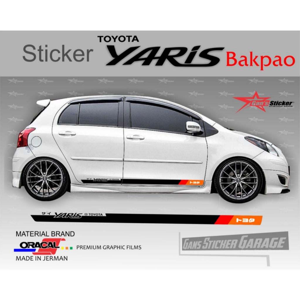 STICKER VARIASI MOBIL TOYOTA YARIS AKSESORIS TOYOTA YARIS BAKPAO