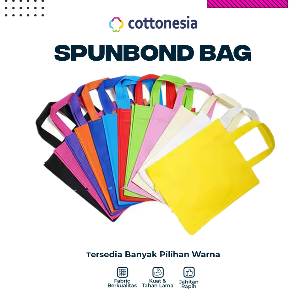 

Custom Sablon Goodie Bag Tas SpunBond oval 25x35 cm I Tas Utah I Tas Belanja Custom Murah