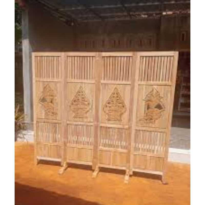 SKETSEL PARTISI RUANGAN KAYU JATI SKETSEL WAYANG KAYU JATI READY STOCK