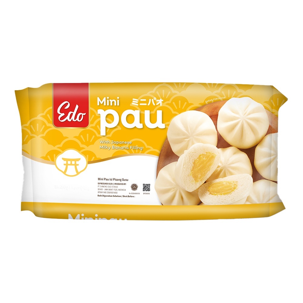 

EDO Mini Pau Coklat Kacang/Kacang Merah/Chesee/Milky Banana 200gr isi 8 pcs Halal Minipao Lembut Bakpao