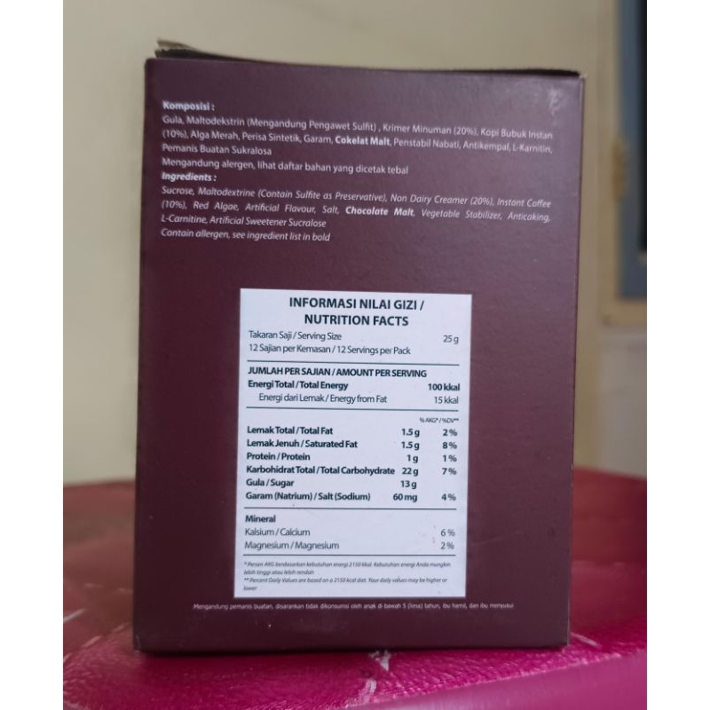 

Javaprime Coffe Hazelnut latte 1box 300g isi 12 sachet mengandung L-Carnitine