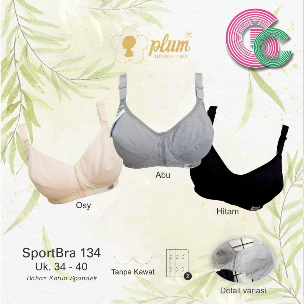 BH Sport Bra PLUM 134 warna Abu & Krem