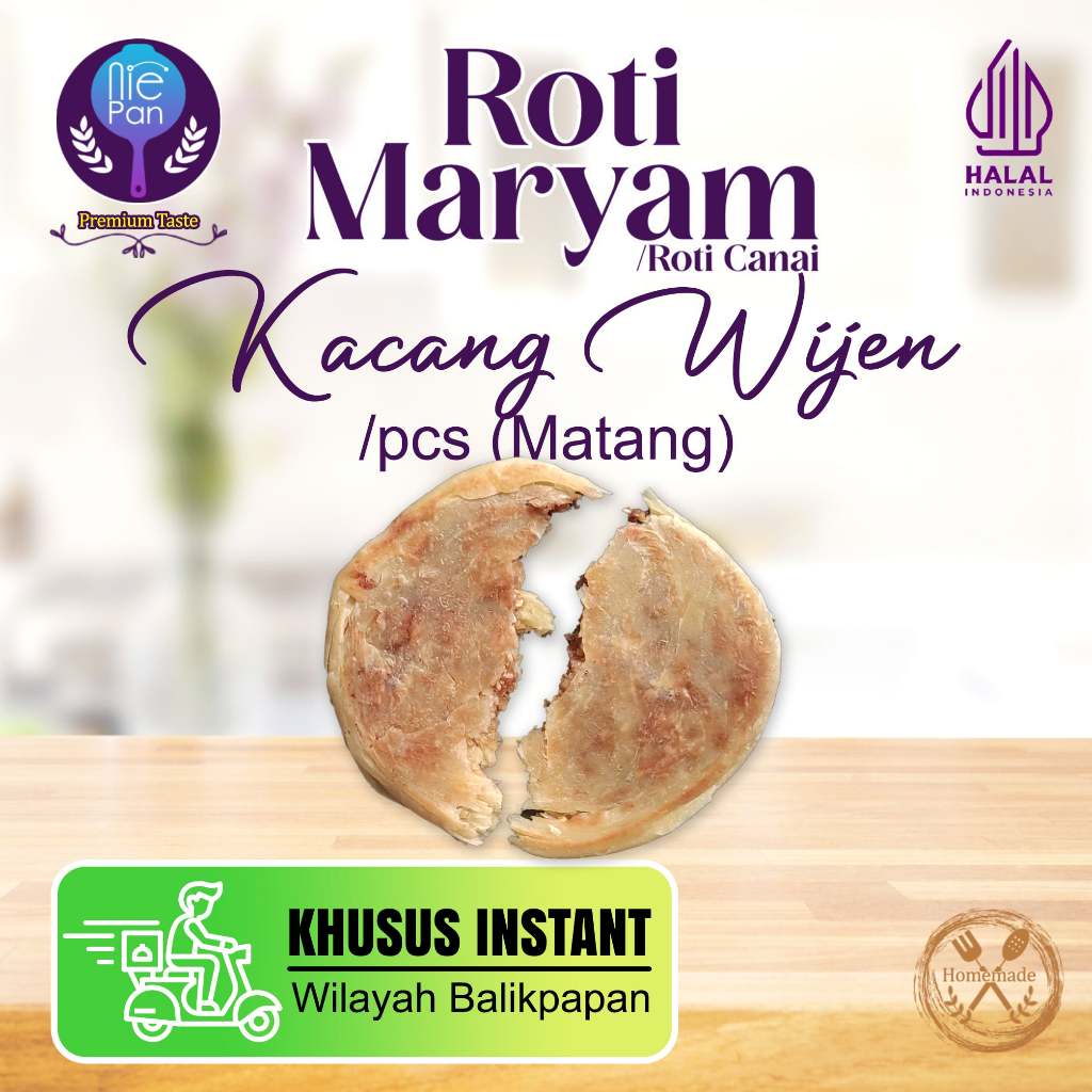 

Roti Maryam Kacang Wijen (/pcs matang) Khusus Instant Wilayah Balikpapan