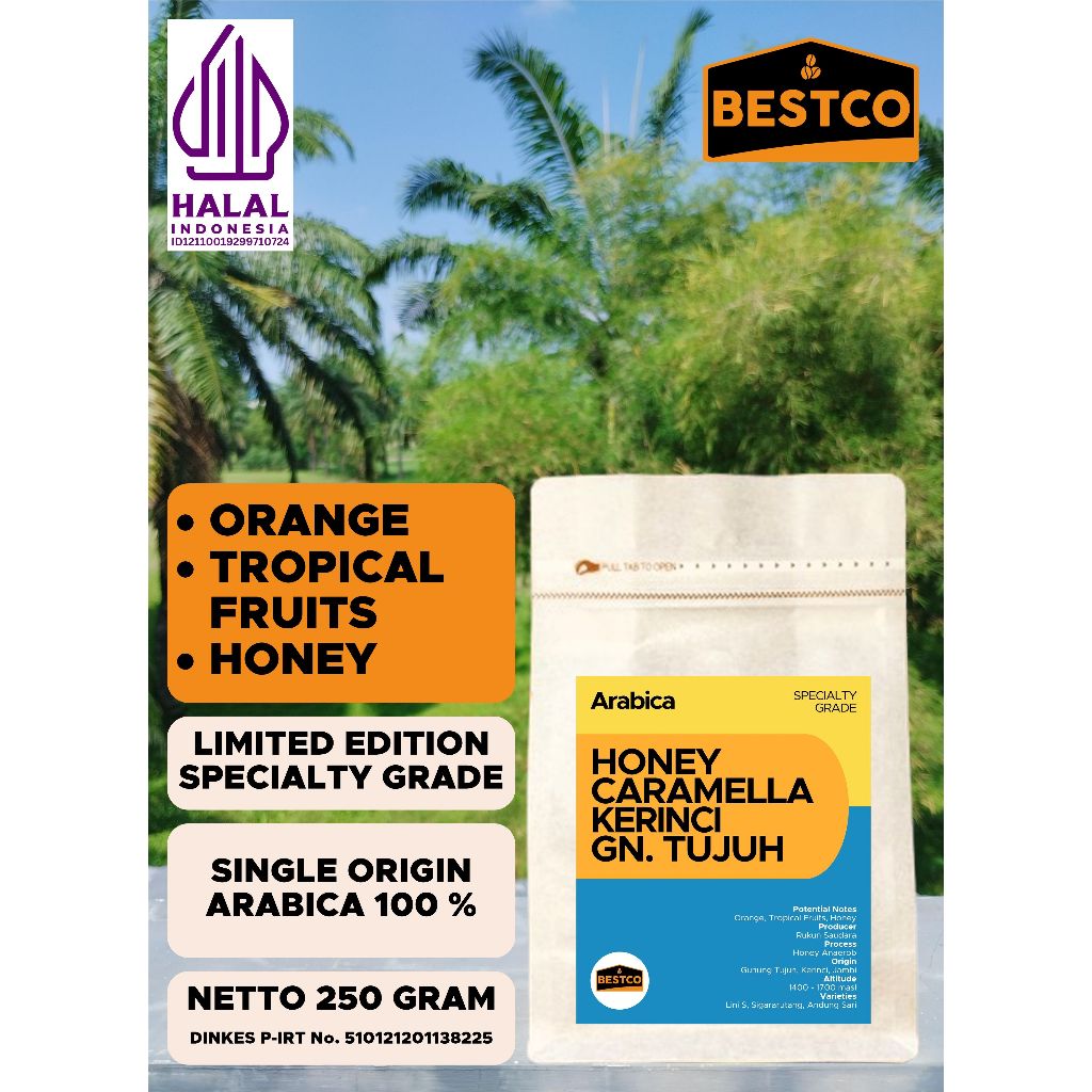

Kopi Bestco Specialty Arabica Honey Caramella Kerinci Gunung Tujuh 250 gr