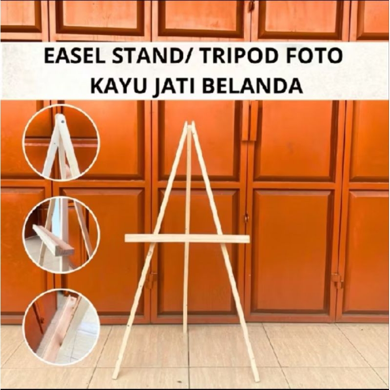 

Stand Foto Kayu Besar / Stand Lukis / Tripod Kayu Jati Belanda Prewedding