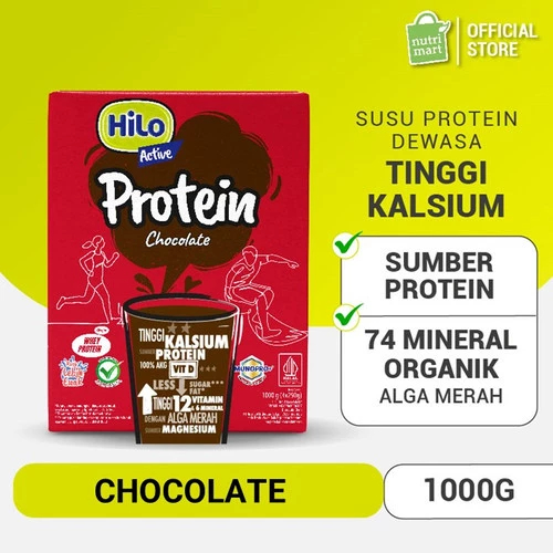 

HiLo Active 1000g dengan Alga Merah - Chocolate / Vanilla - Susu Tinggi Kalsium Lebih Rendah Lemak - Milk, Dairy