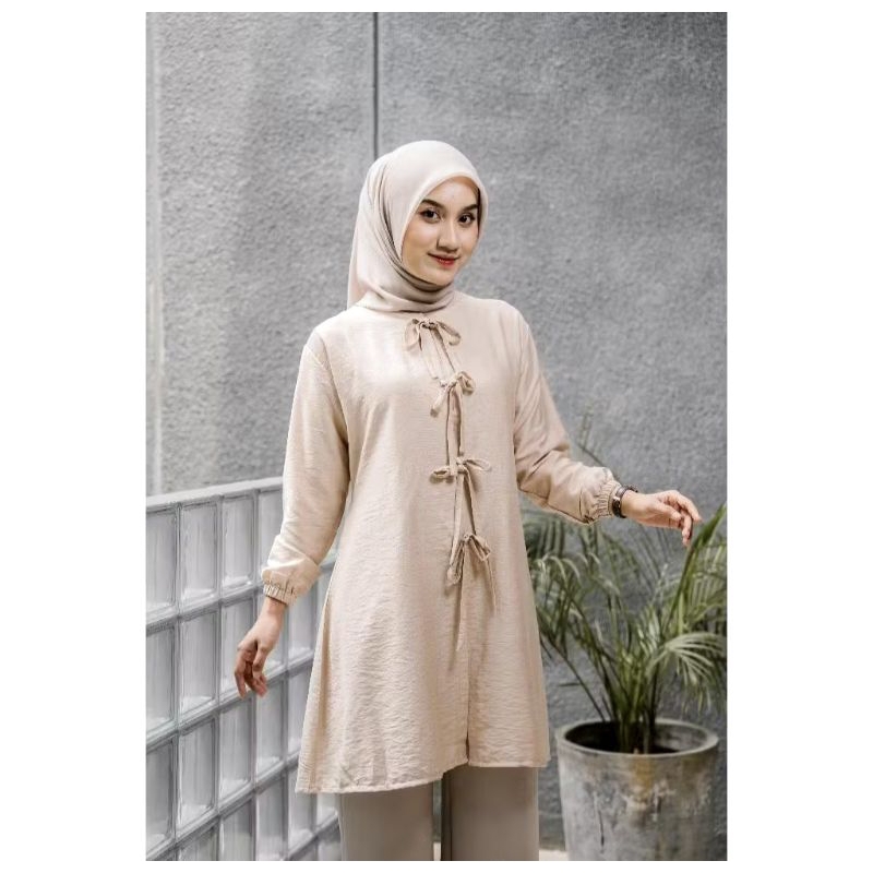 KIRANA TUNIK TALI DEPAN  BAHAN POLO LINEN