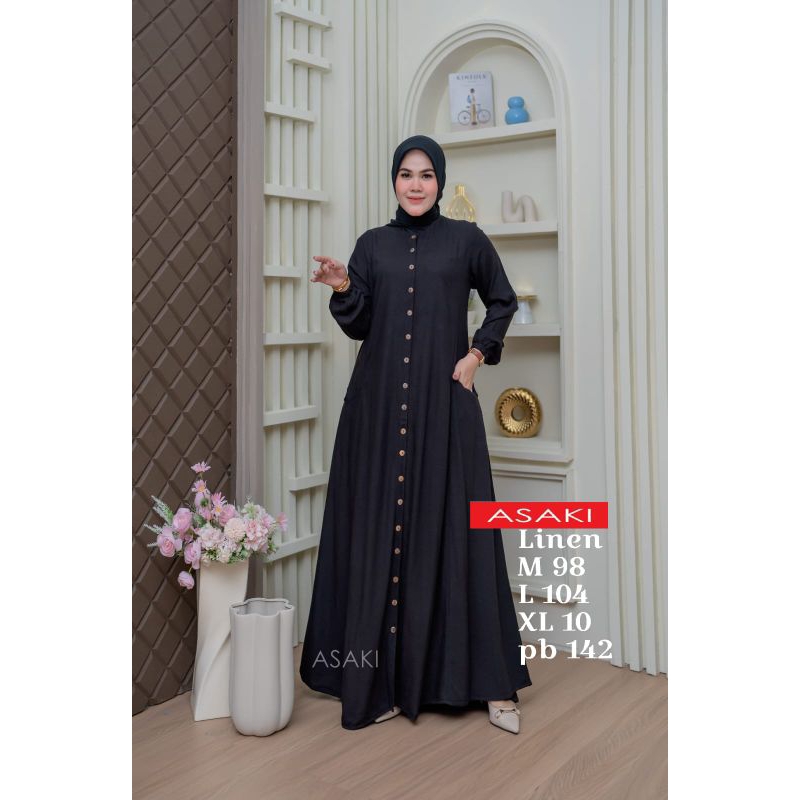 INDAH GAMIS BAHAN LINEN BY ASAKI MAYASARI