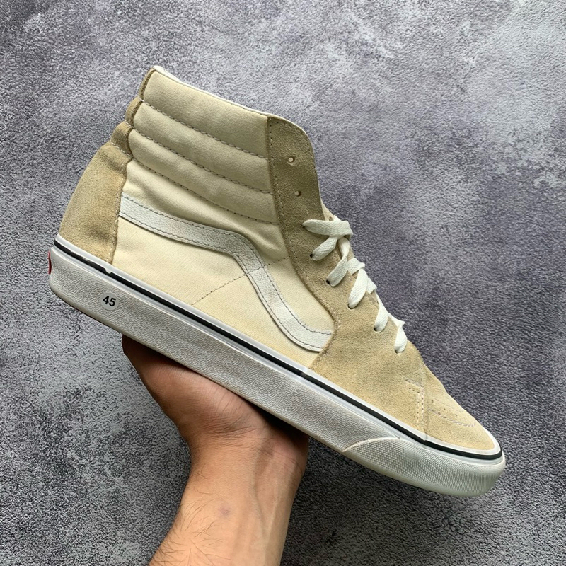 Vans SK8 High Suede Bone/Cream White Original size 45