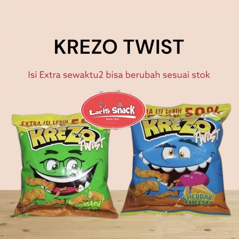 

Krezo Twist Makanan Ringan Ekstrudat Jagung Rasa Renceng All Varian (Isi 10 Bks)