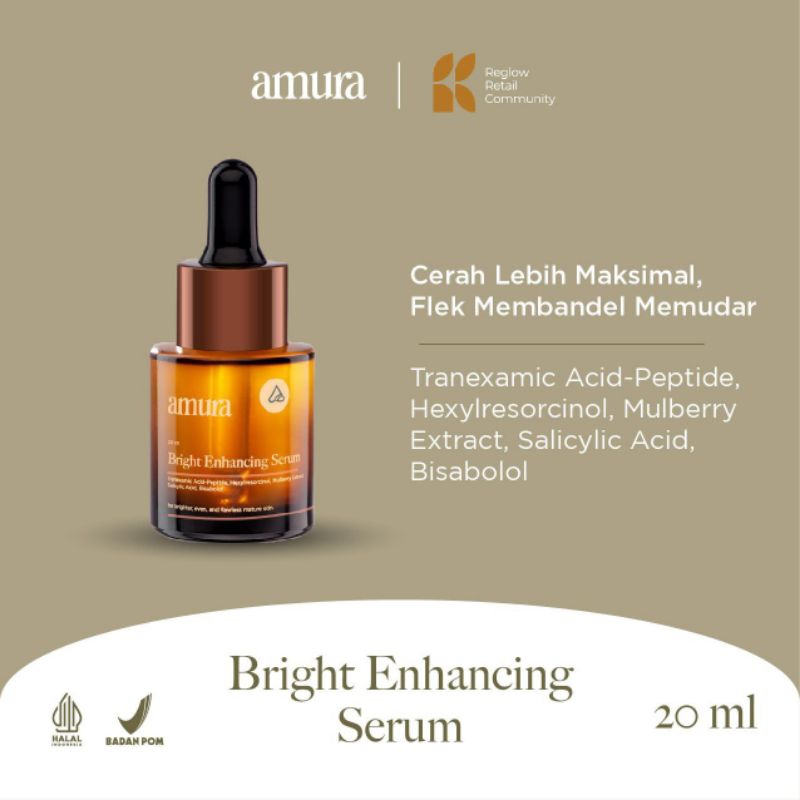Amura Bright Enhancing Serum untuk Mencerahkan Kulit Kusam Kering Samarkan Flek Hitam Melasma