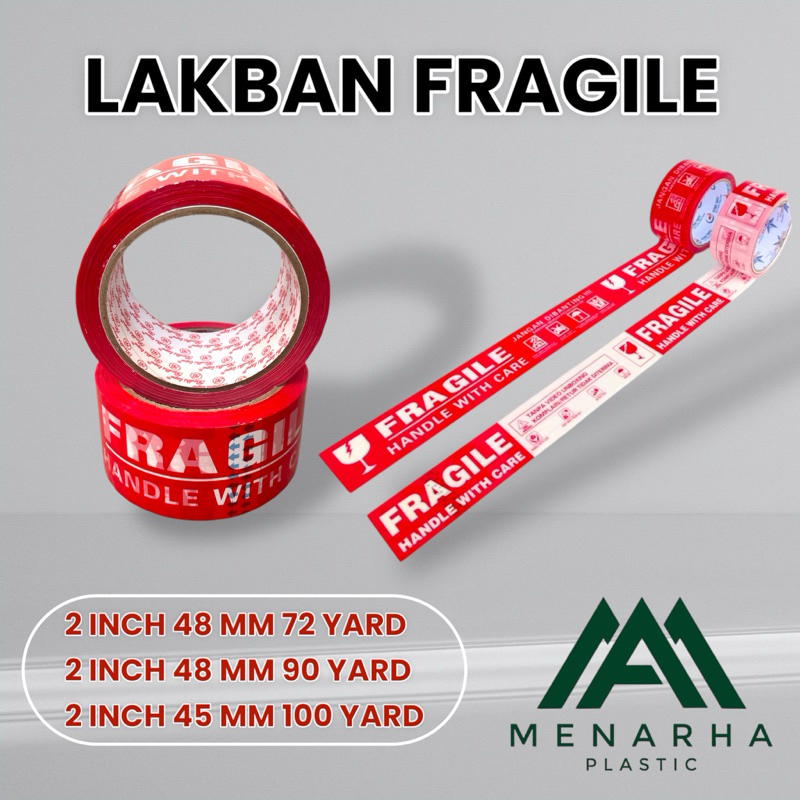 

Lakban Fragile Merah/ Fragile Unboxing / Lakban Segel Jangan Dibanting