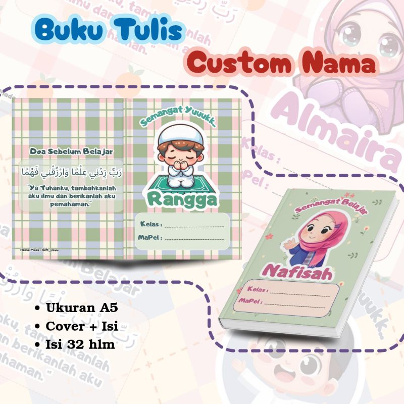 

Buku Tulis Custom Nama/Buku Tulis Custom