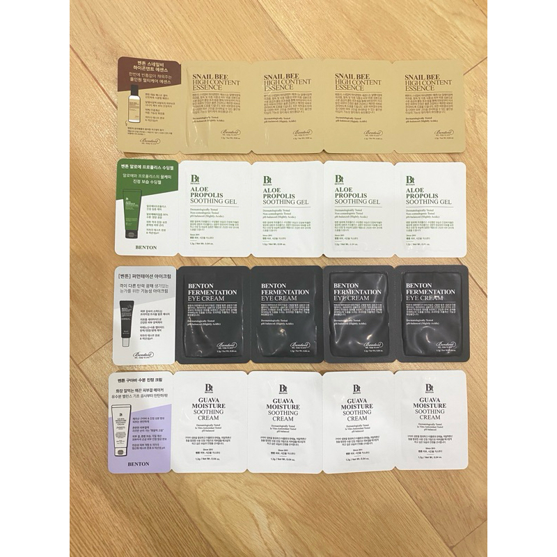 🇰🇷 BENTON SAMPLE (isi 4) guava moisture soothing cream, fermentation eye cream, aloe propolis soothi