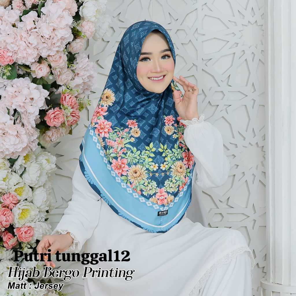 hijab printing jilbab sublim krudung bergo instan motif bunga printing