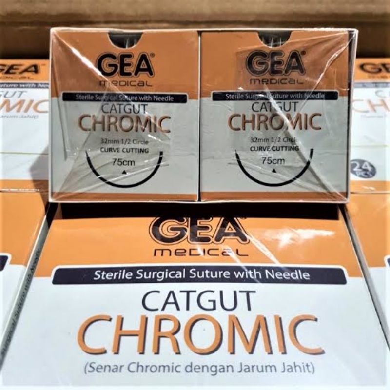 Catgut Chromic Jarum / Benang Jahit - Gea