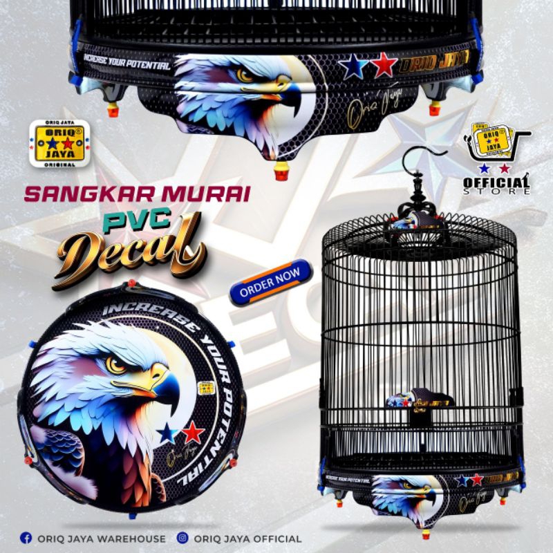 (KARGO) KANDANG SANGKAR MURAI ORIQ JAYA PVC DECAL ELANG GARUDA
