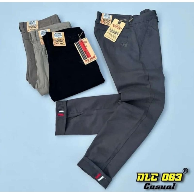 Celana panjang pria dlc original 100℅ celana kanvas panjang dlc 063 standar fit