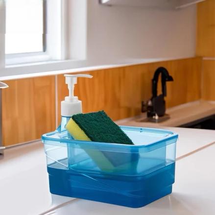 Dispenser sabun cuci piring / tempat sabun cuci piring / wadah tempat spons wastafel / kotak sabun