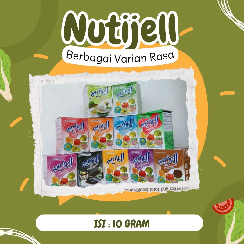 

(Per Pack 12 shacet) Nutrijell 10 Gram, Aneka Rasa