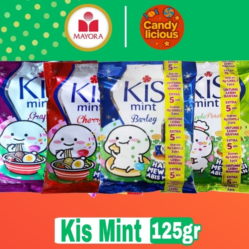 

Permen Kis Mint All Variant Bag 125gr Kiss Barley / Cherry / Grape / ApplePeach