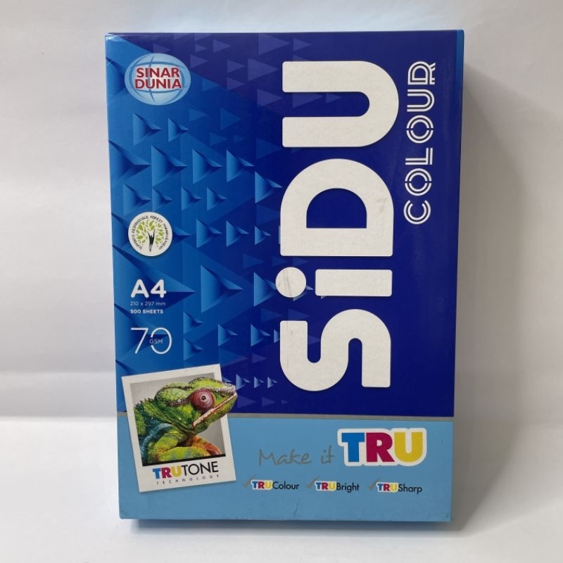 kertas hvs 1 rim sidu A4 70 gsm biru