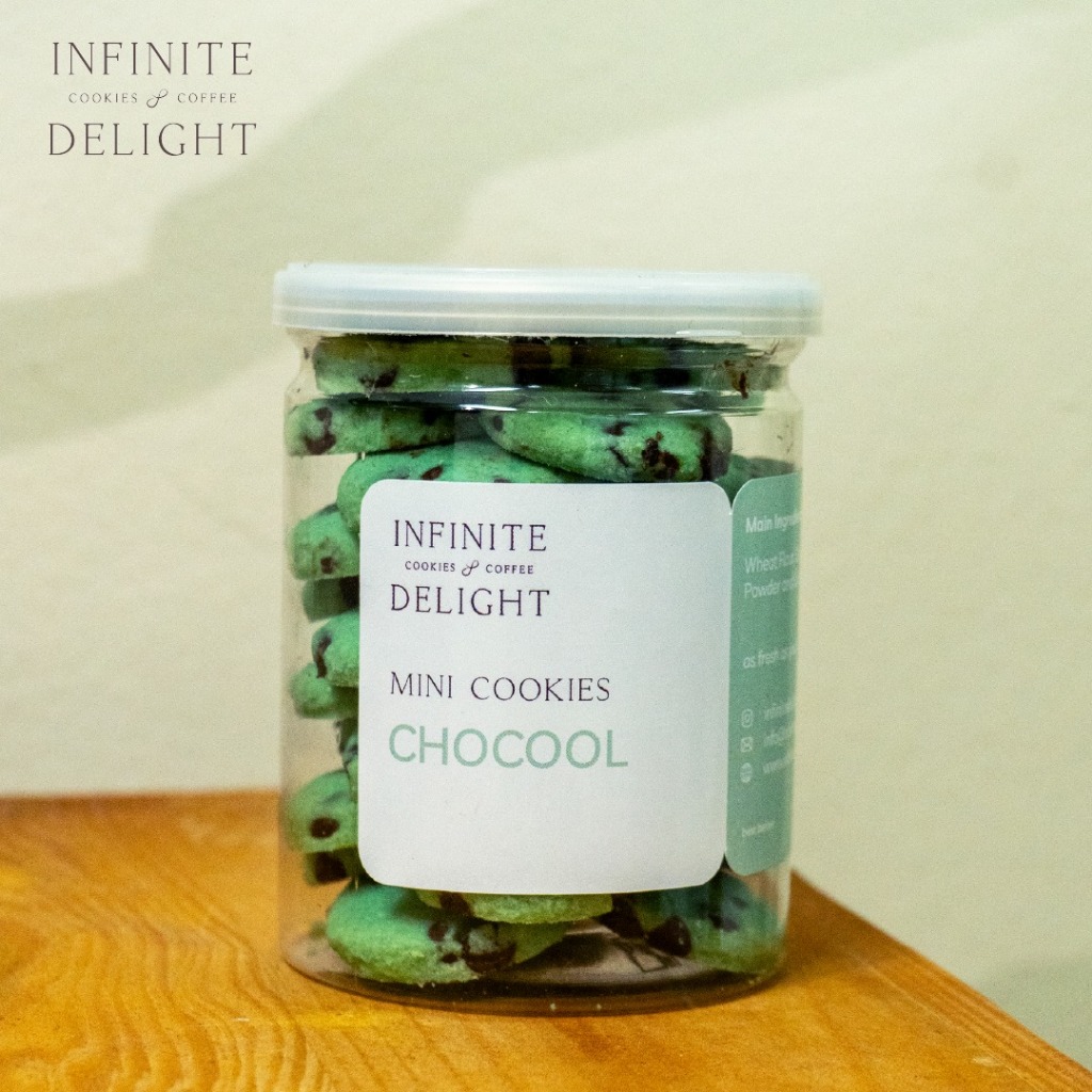 

Infinite Delight Cookies | Mini Jar | Chocool (Soft Chocolate and Fresh Mint) | Hampers & Gift Best Seller | Kue Kering