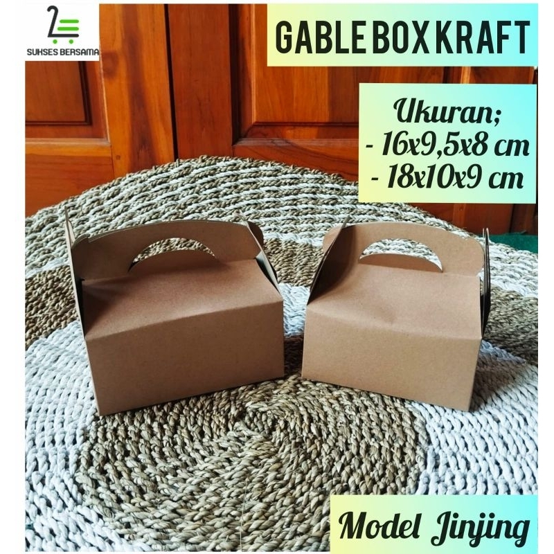 

Gable Box Kraft UK: 16x9,5x8 cm/Kotak Snack Jinjing Gable Box/Hampers/Gift Box