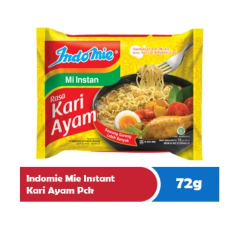 

Indomie Mie Instant Kari Ayam Pck 72g (1 karton isi 40pcs)