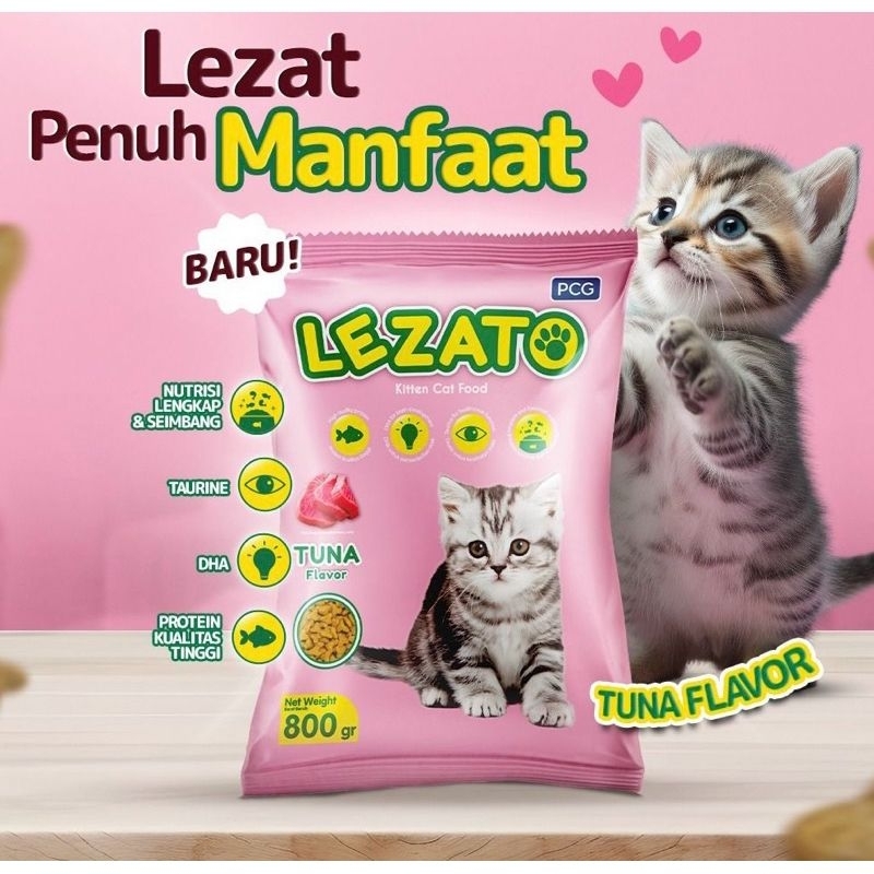 Lezato kitten freshpack 800gr/lezato kitten/pakan kucing