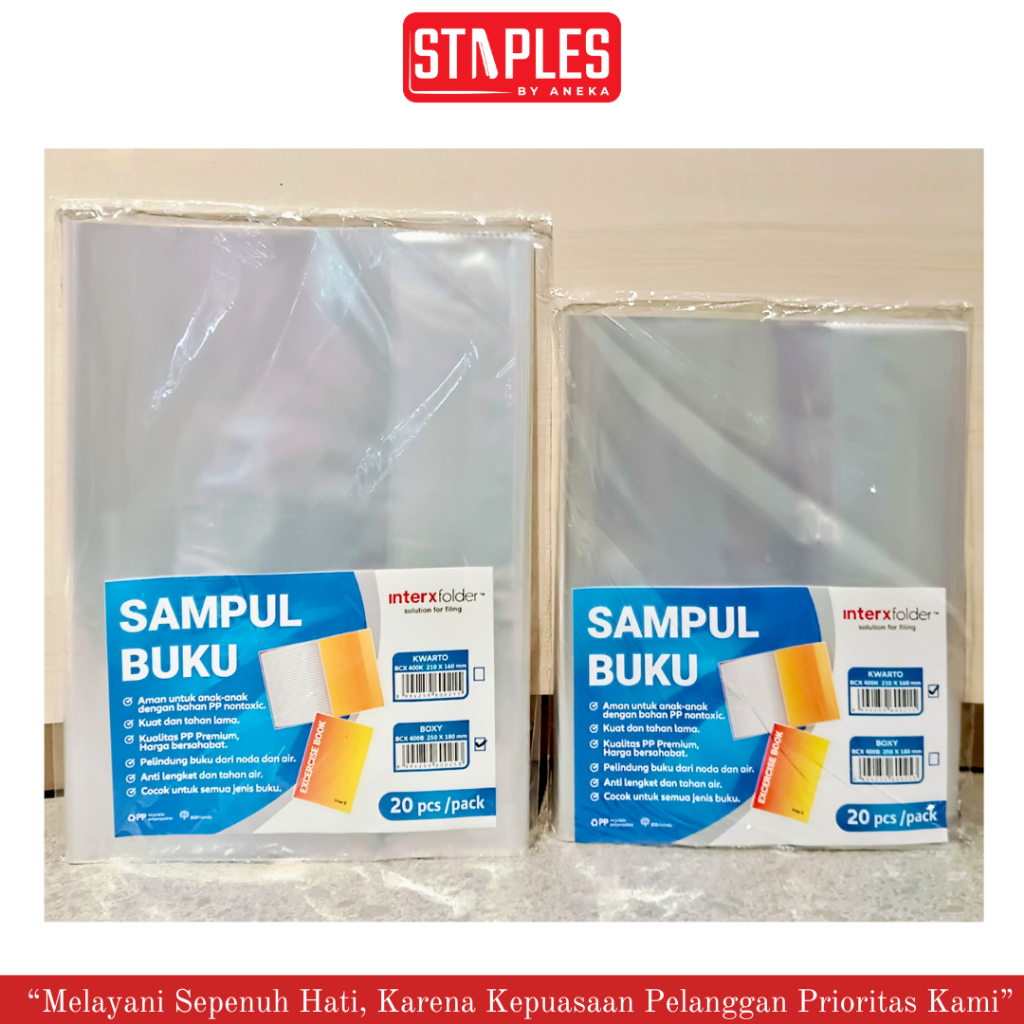 

Sampul Buku Plastik Kwarto / Sampul Plastik Boxy / Sampul Mika Plastik (20pcs/Pack)