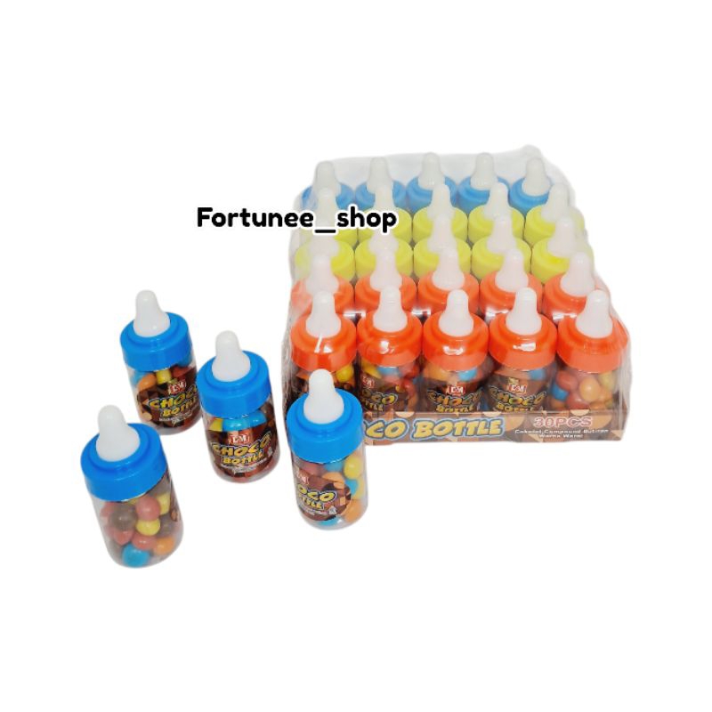 

DSM Choco Bottle isi 30 / Coklat Butir Warna Warni Kemasan Dot Lucu