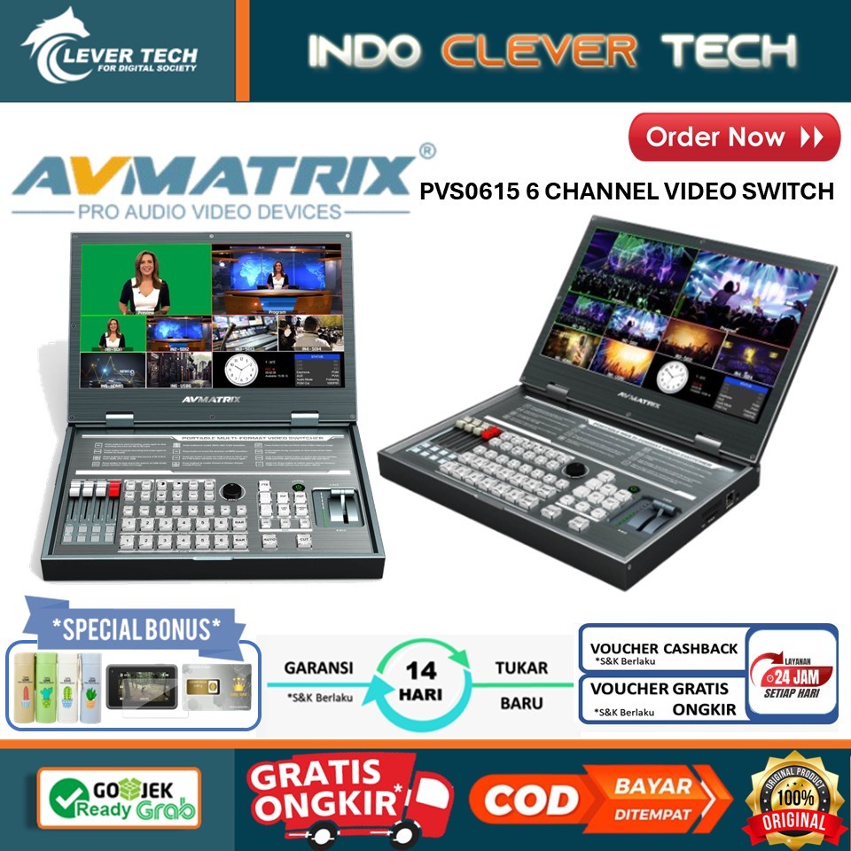 AVMATRIX PVS 0615 Portable 6CH SDI/HDMI MULTI FORMAT STREAMING - AVMATRIX PVS0615U 15.6 INCH DISPLAY