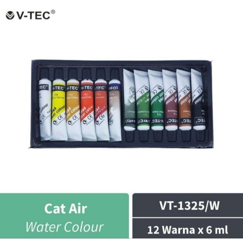 

Cat Air V-tec VT-1325/ W Water Colours 12 Warna x 6 ML - Set