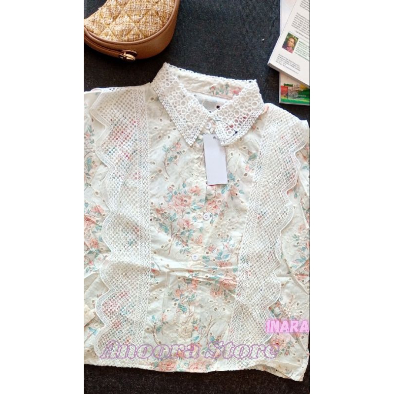 Inara Blouse katbol premium/blouse katbol/Katun bolong/katun bordir/Blouse vintage/Blouse premium BK