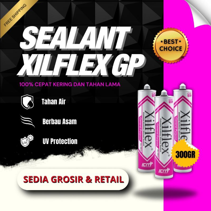 Silicon XILFLEX GP 300g - Lem perekat kaca merk Xilflex / Silicon / Sealant