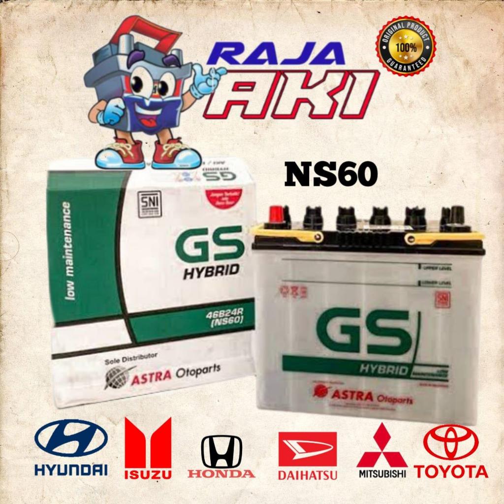 Aki Mobil 12V 45Ah GS Hybrid NS60L / NS60R | Aki Hybrid | PRODUK ASLI 100% ORIGINAL