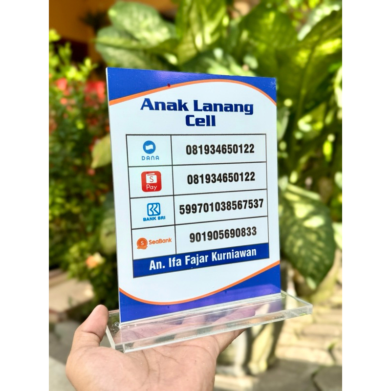 

BISA EDIT / CUSTOM AKRILIK MEJA BAHAN TEBAL AGEN BANK / PERBANKAN UKURAN 15x20cm