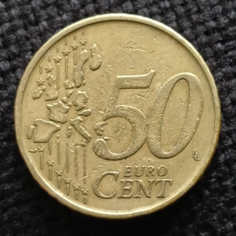 Koin Belgia 50 Euro Cents Albert tahun acak