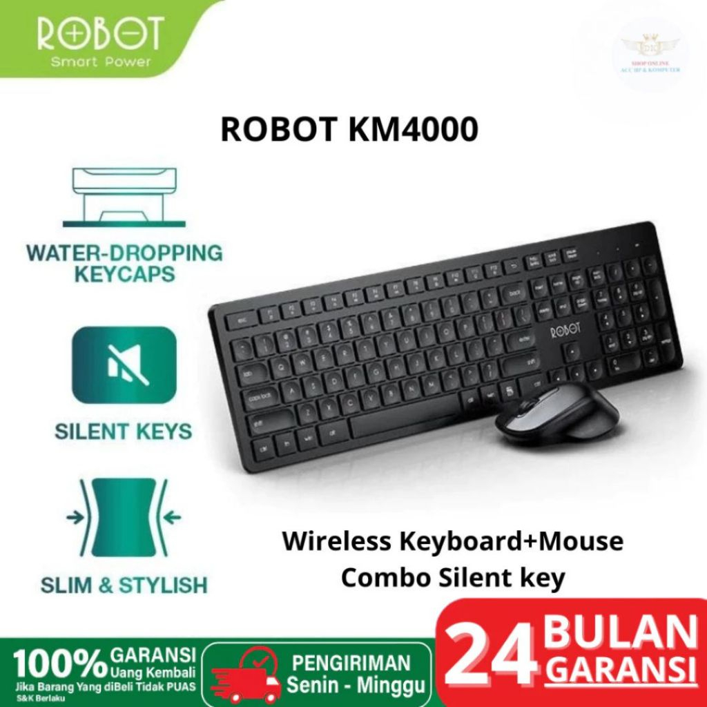 Keyboard + Mouse Combo Wireless ROBOT KM4000 KM 4000