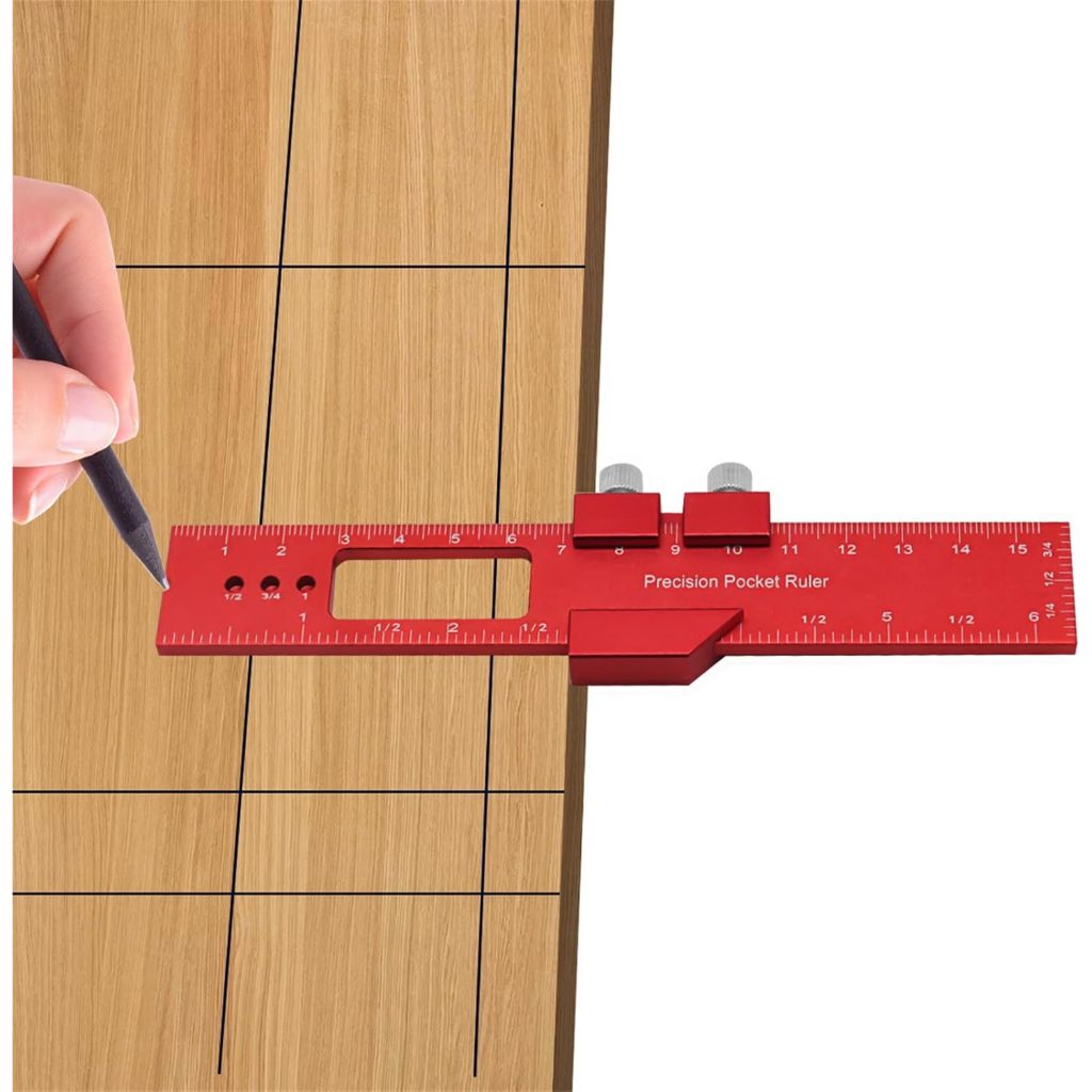 

Penggaris Precision Layout Ruler 160mm Mark Line Gauge T-Type Woodworking Measuring Pocket C200
